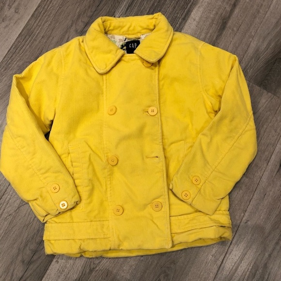 GAP Girl's Yellow Sherpa lined Corduroy Jacket Size S - Picture 1 of 8